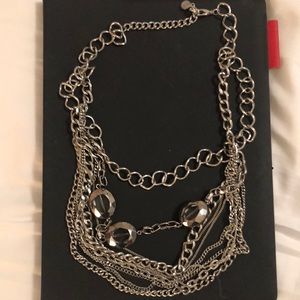 Silver multi strand necklace